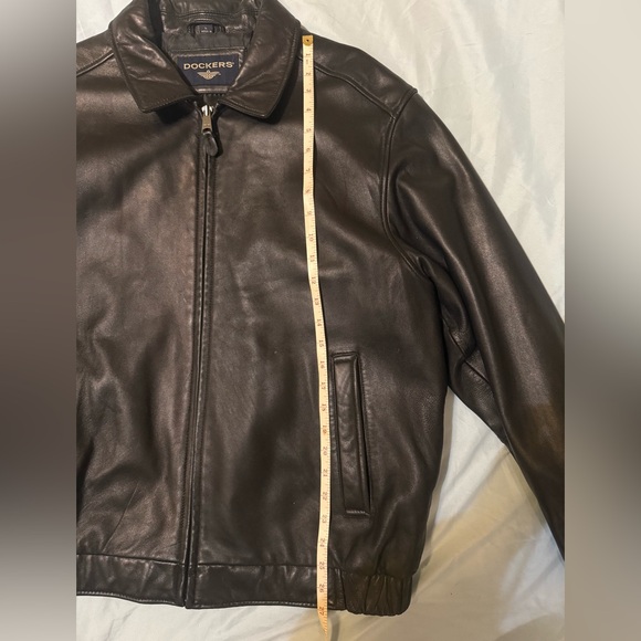 Dockers Men's Leather Bomber Jacket Large - Picture 6 of 12